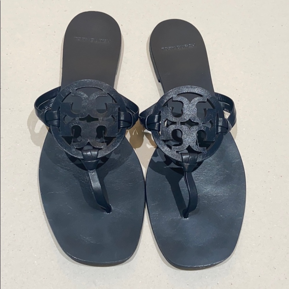 Sz 8 Tory Burch Square Toe Miller; Navy